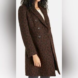 Ann Taylor leopard Chesterfield coat